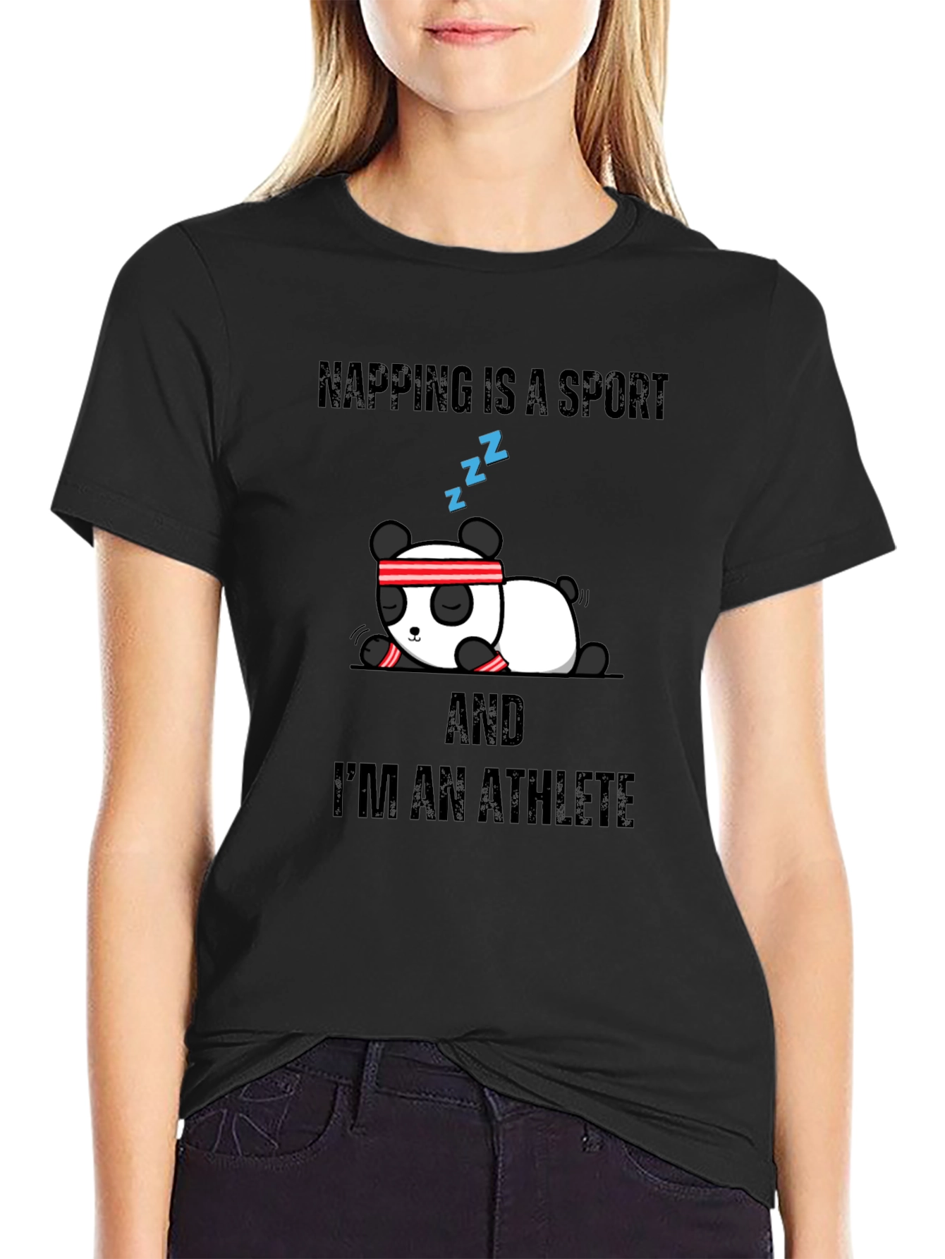 Napping is a Sport Athlete Panda Graphic Tee
