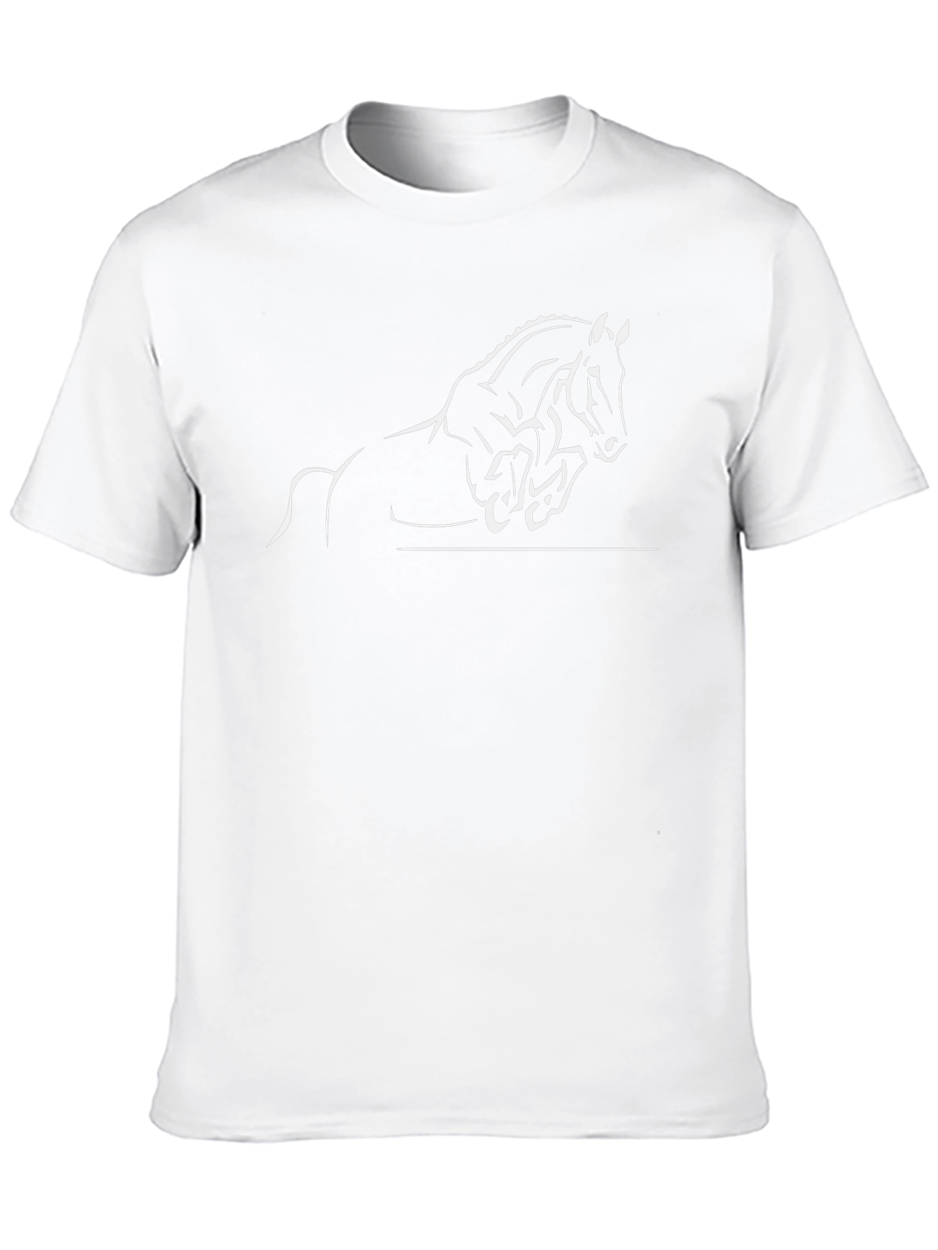 Horse Graphic Tee - Black Cotton T-Shirt