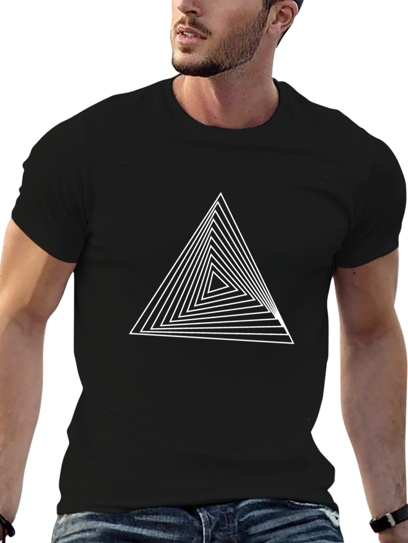 Geometric Triangle Tee - Modern Minimalist Design