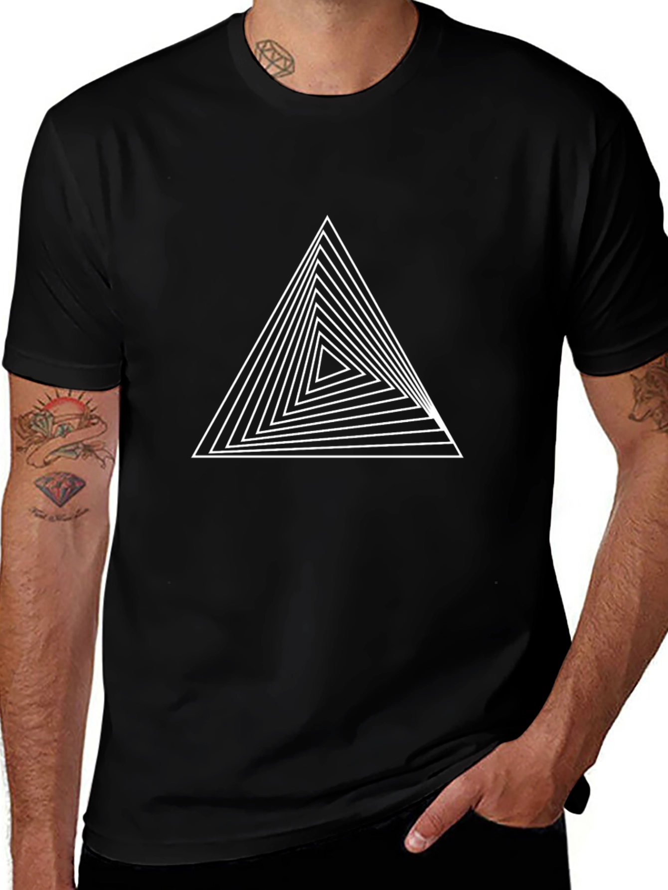 Geometric Triangle Tee - Modern Minimalist Design
