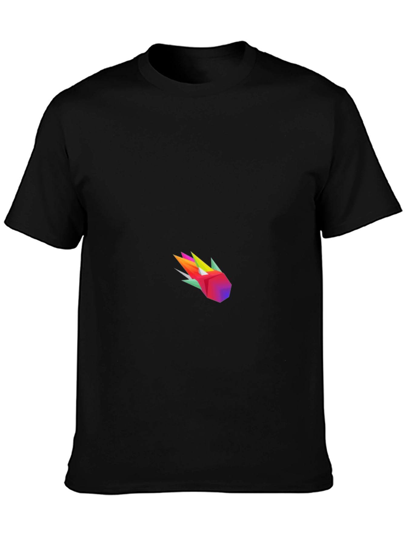 Geometric Comet Graphic Tee - Modern Black T-Shirt