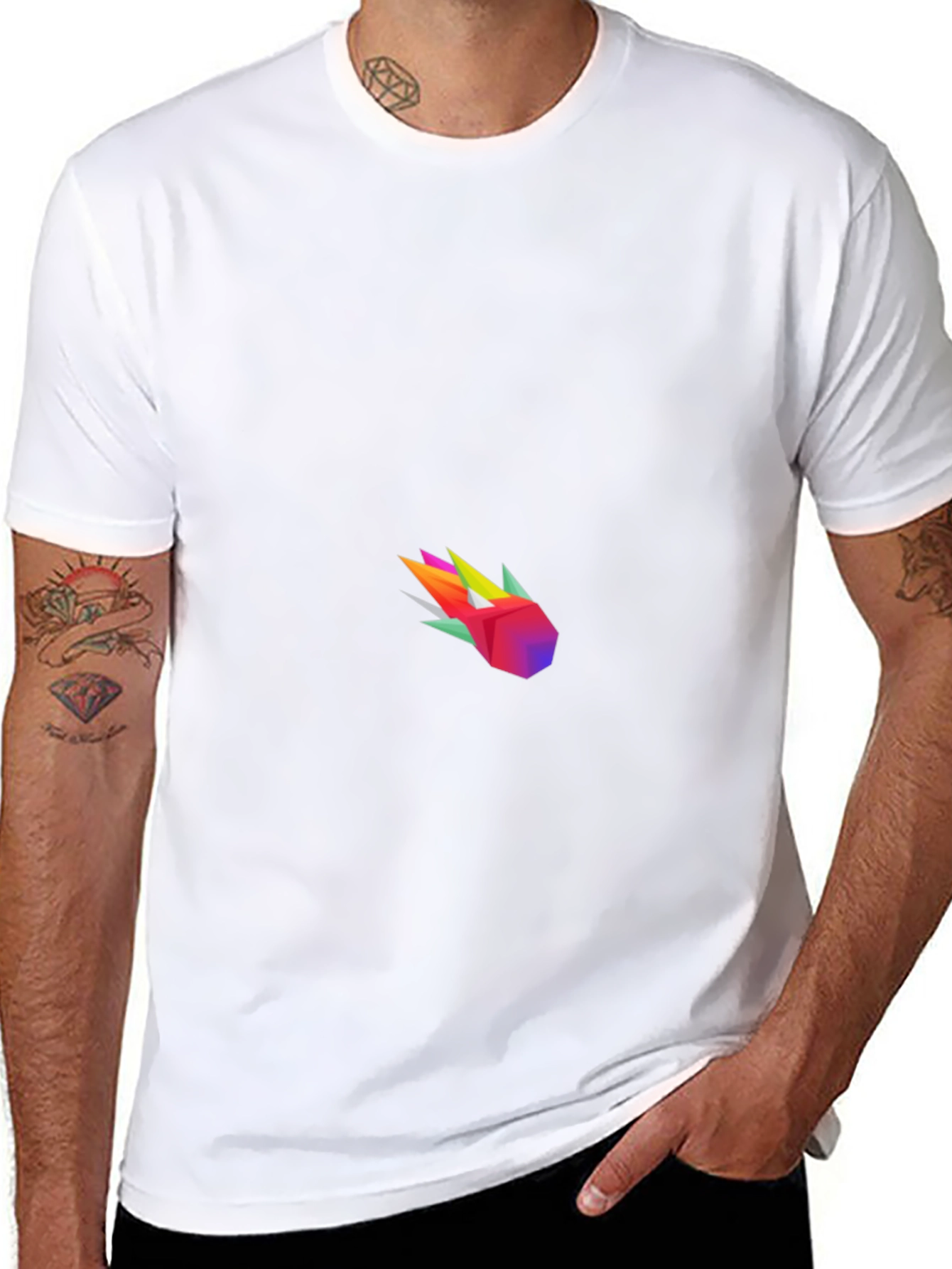 Geometric Comet Graphic Tee - Modern Black T-Shirt