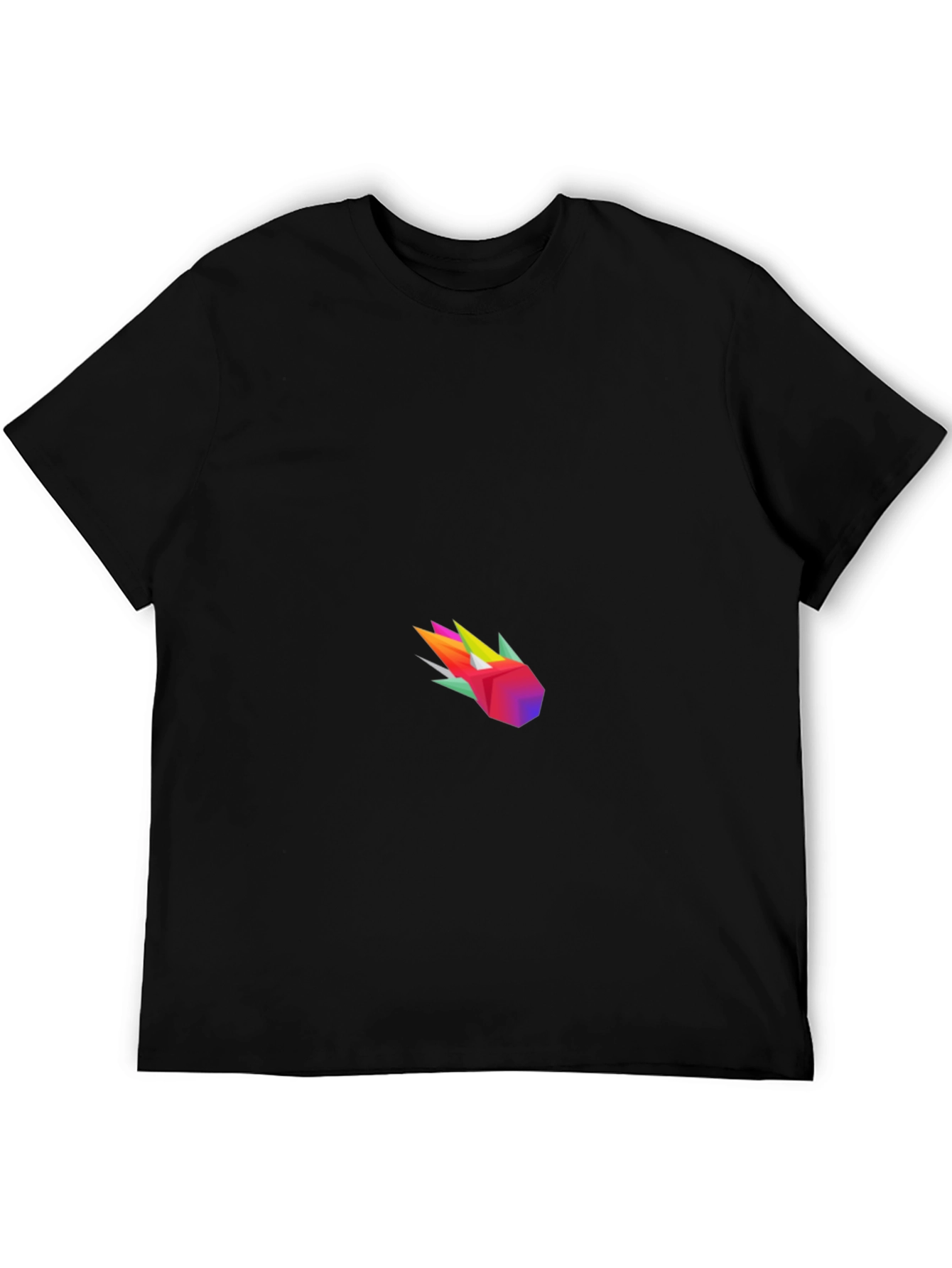 Geometric Comet Graphic Tee - Modern Black T-Shirt