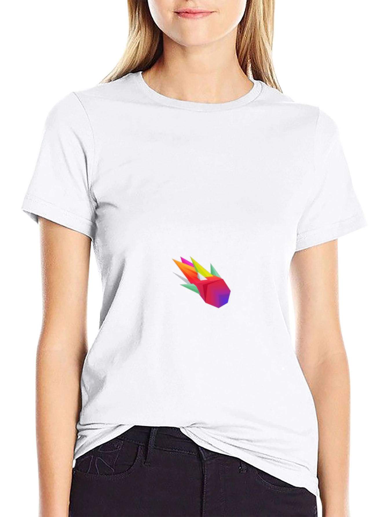 Geometric Comet Graphic Tee - Modern Black T-Shirt