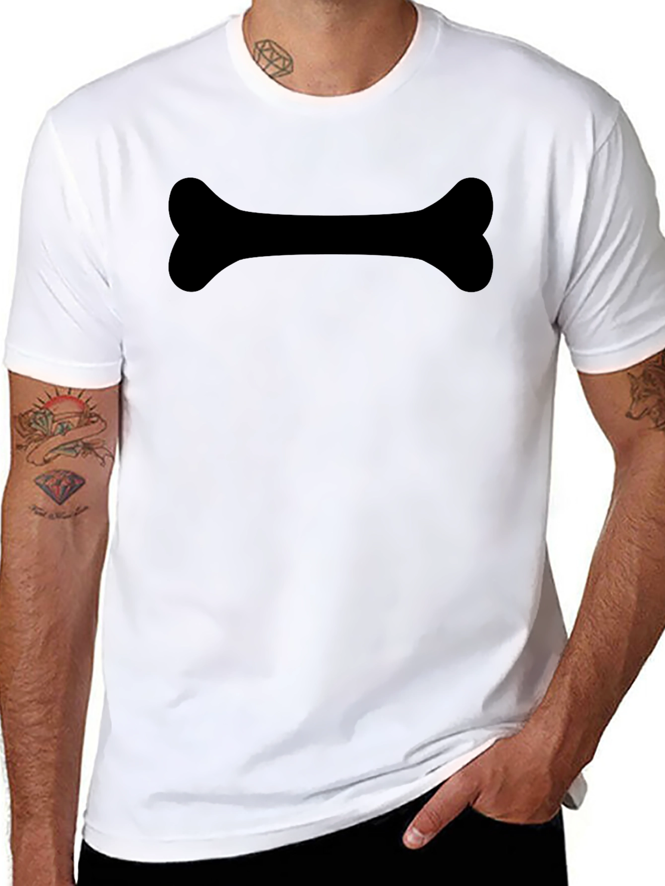 Bone Graphic Black T-Shirt - Casual Comfort
