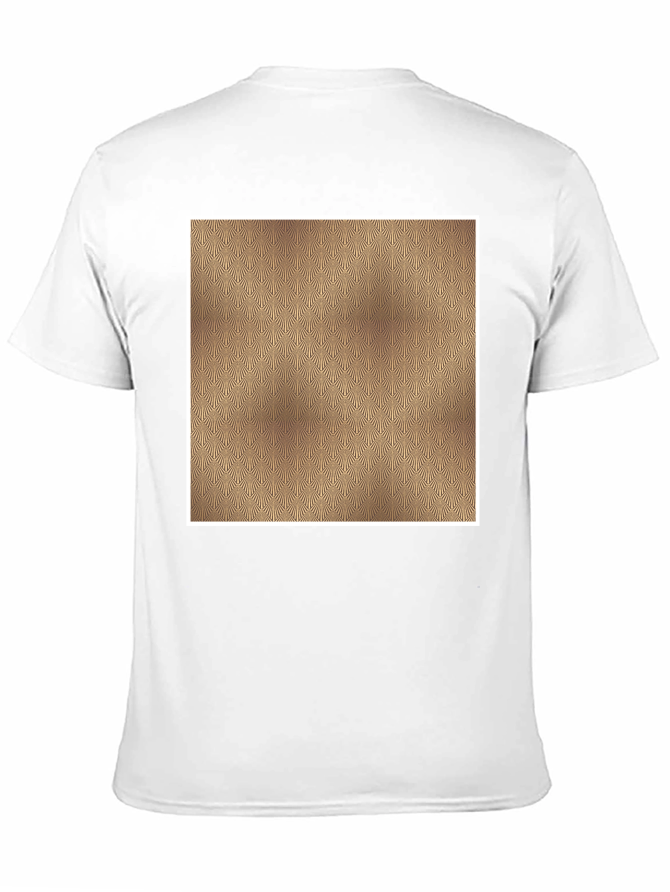 Mens Black Tee with Geometric Gold Pattern