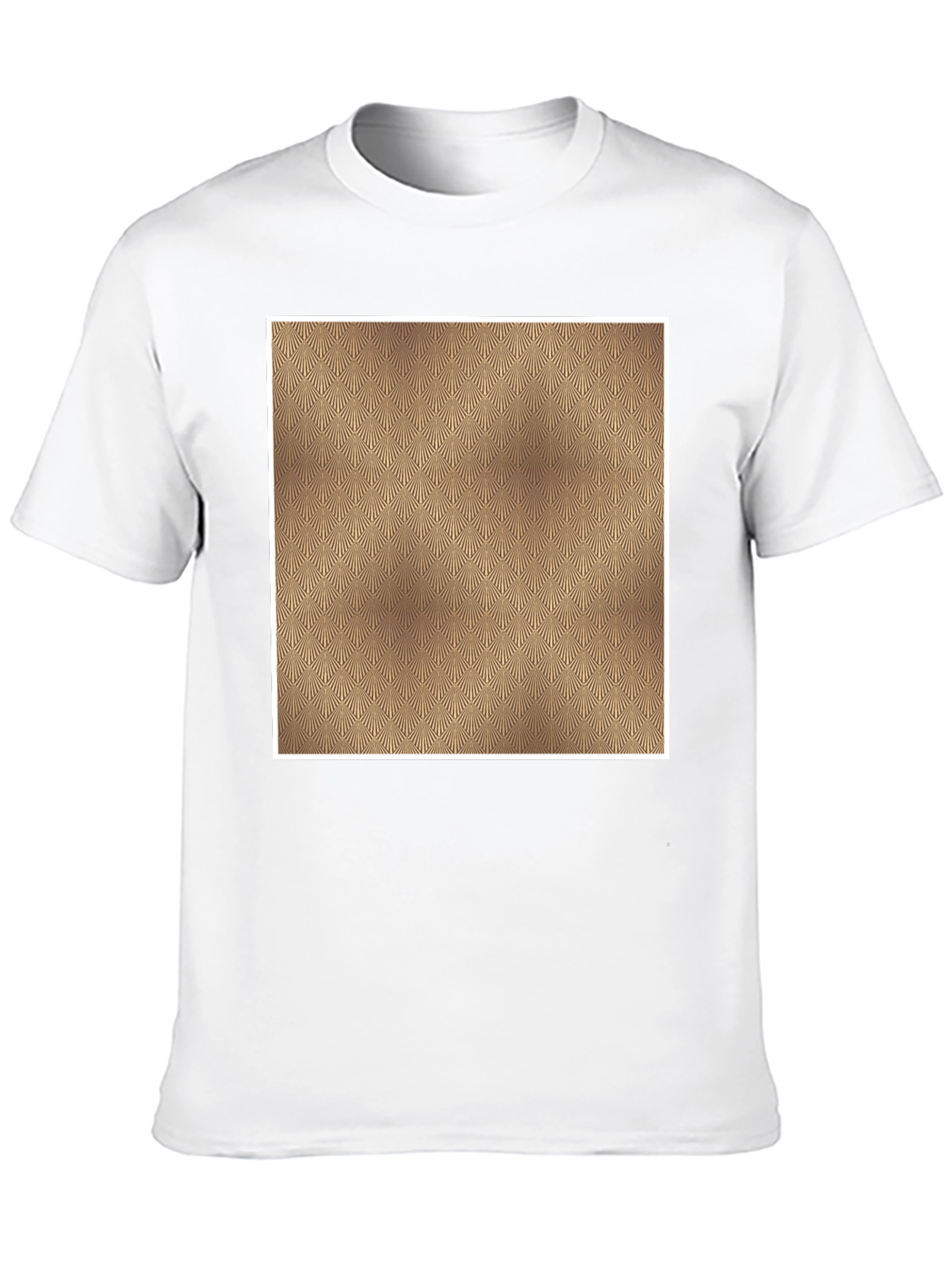 Mens Black Tee with Geometric Gold Pattern
