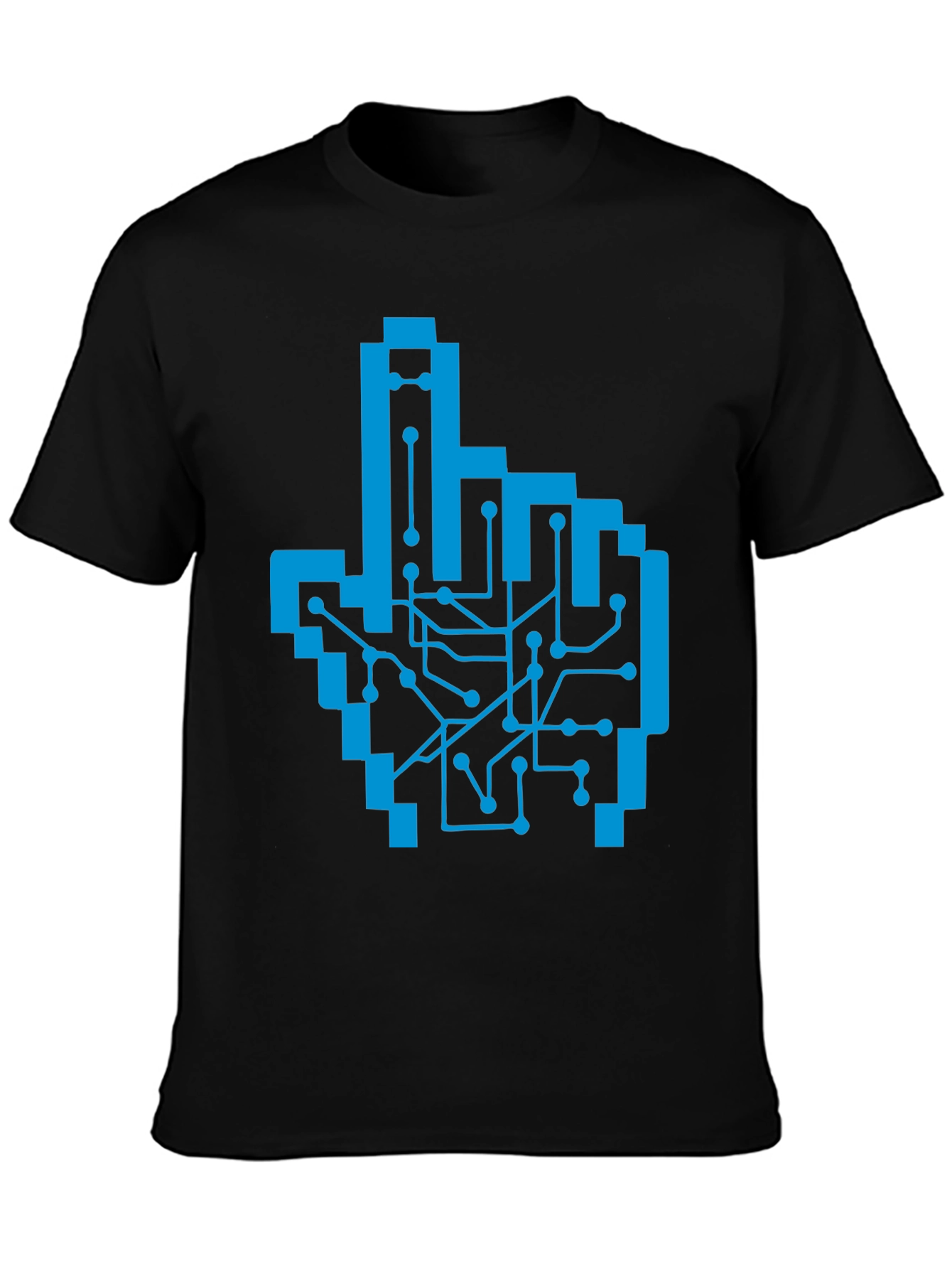 Pixel Hand Circuit Board Graphic Tee - Black