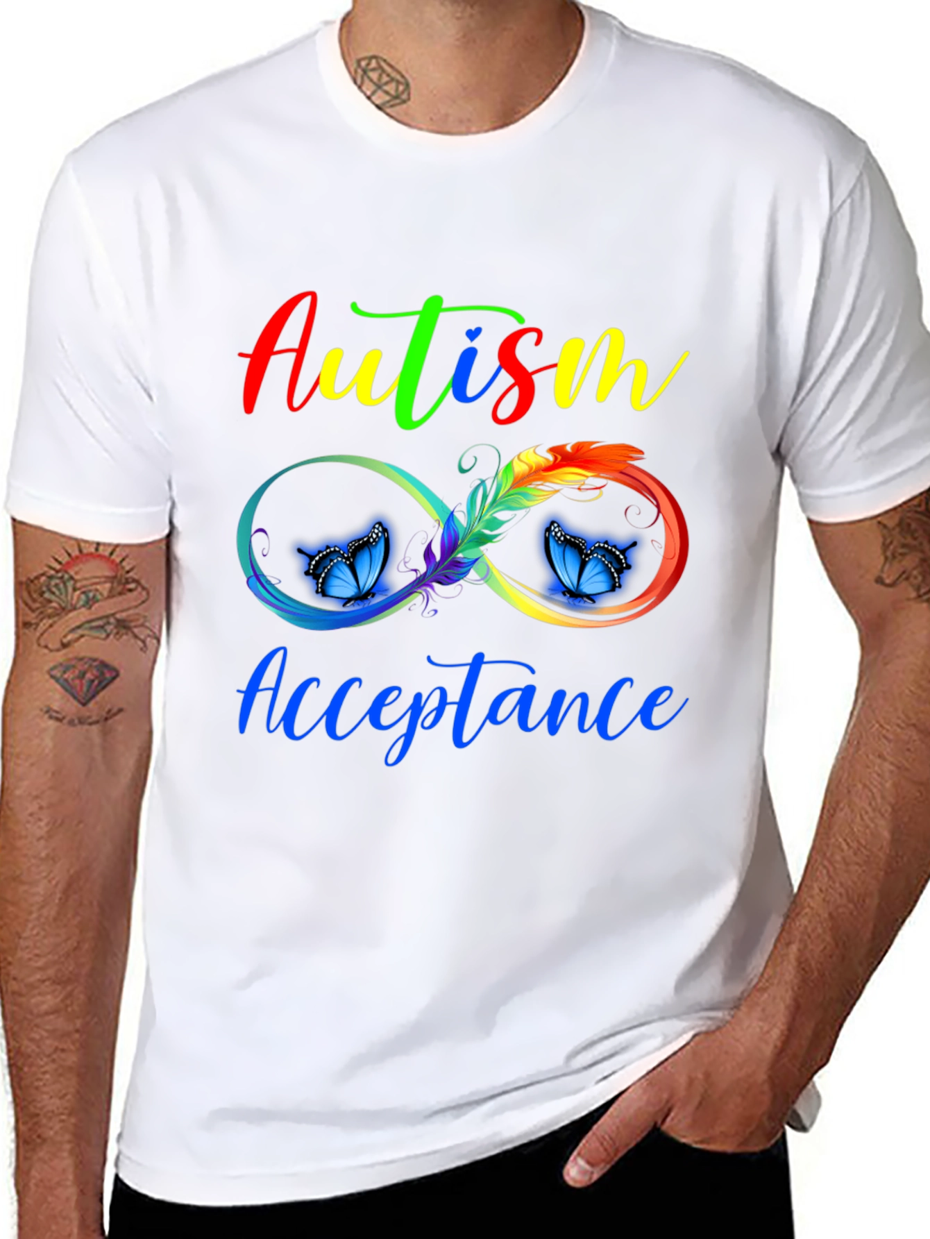 Autism Acceptance Infinity Butterfly Graphic Tee