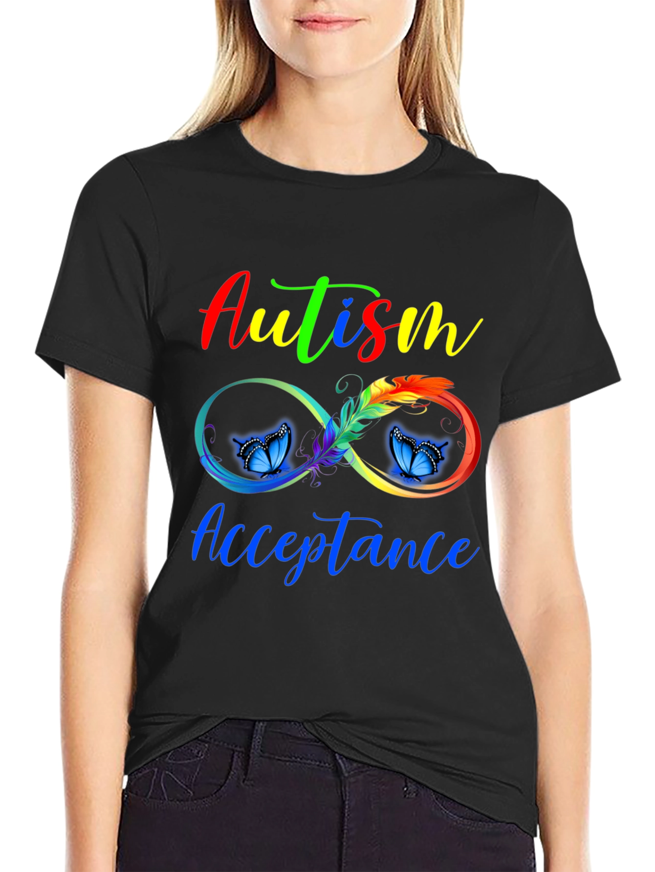 Autism Acceptance Infinity Butterfly Graphic Tee