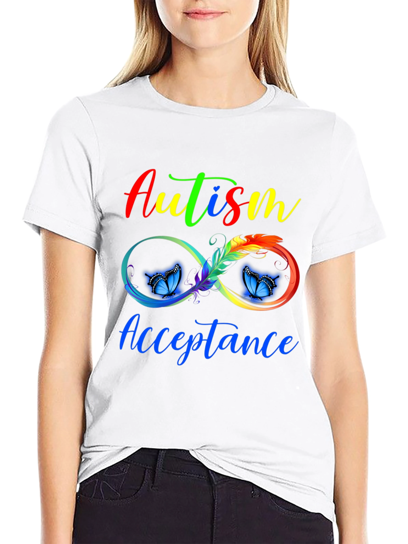 Autism Acceptance Infinity Butterfly Graphic Tee