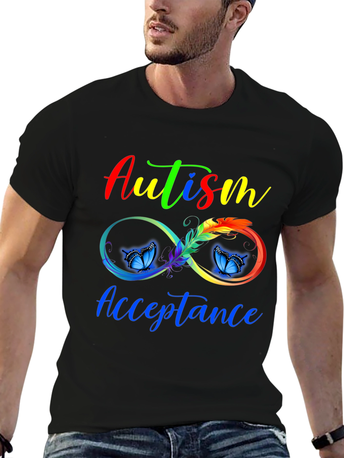 Autism Acceptance Infinity Butterfly Graphic Tee