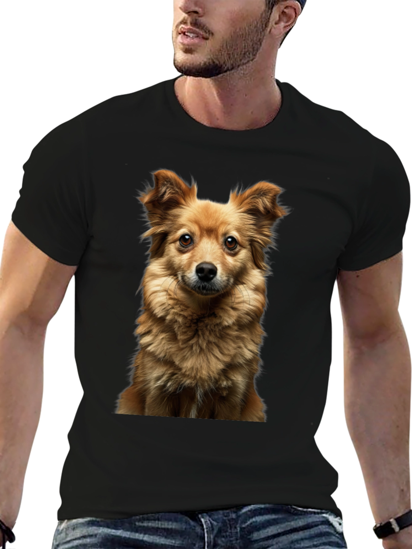 Dog Breed Graphic Print Black T-Shirt