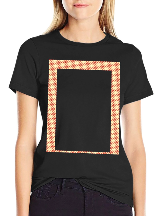 Modern Graphic Tee - Black with Patterned Border