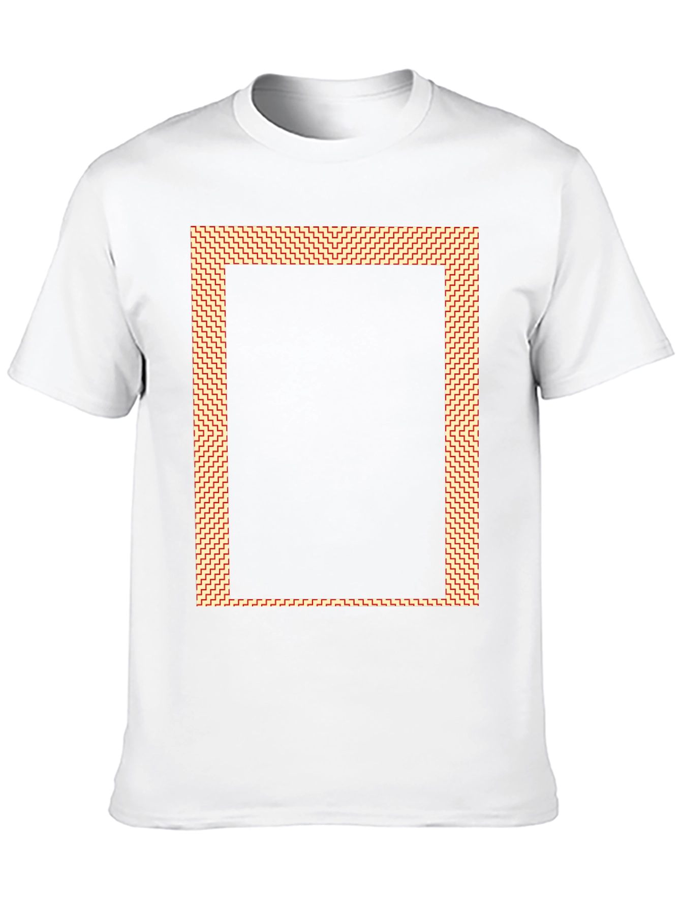 Modern Graphic Tee - Black with Patterned Border