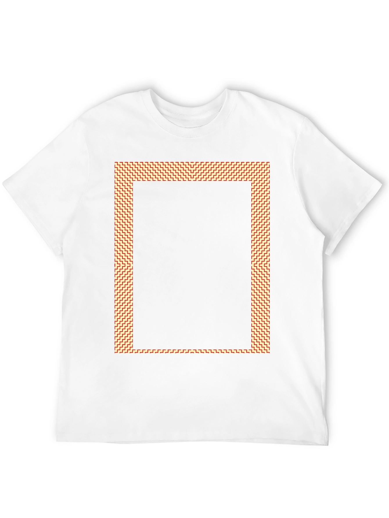 Modern Graphic Tee - Black with Patterned Border
