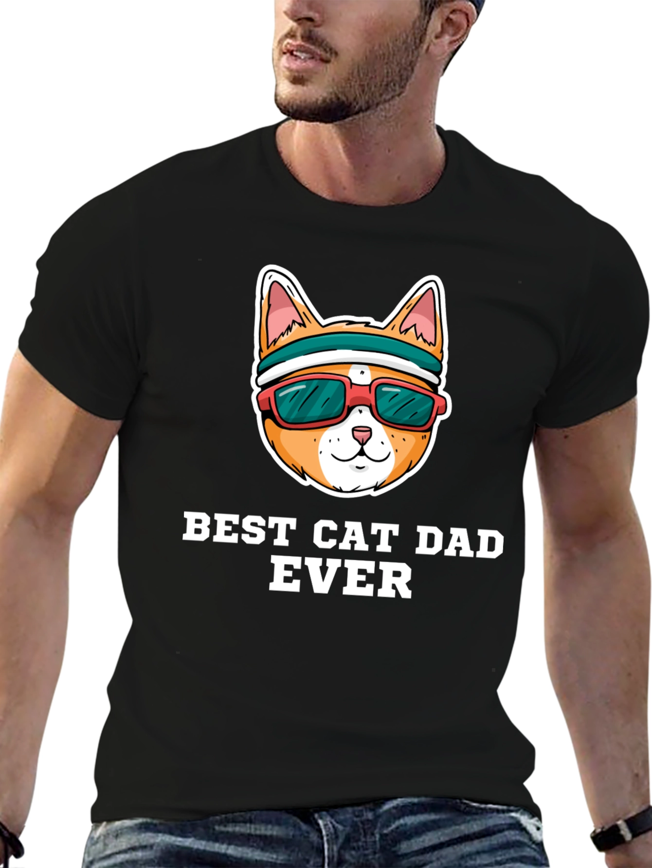 Best Cat Dad Ever Graphic Tee