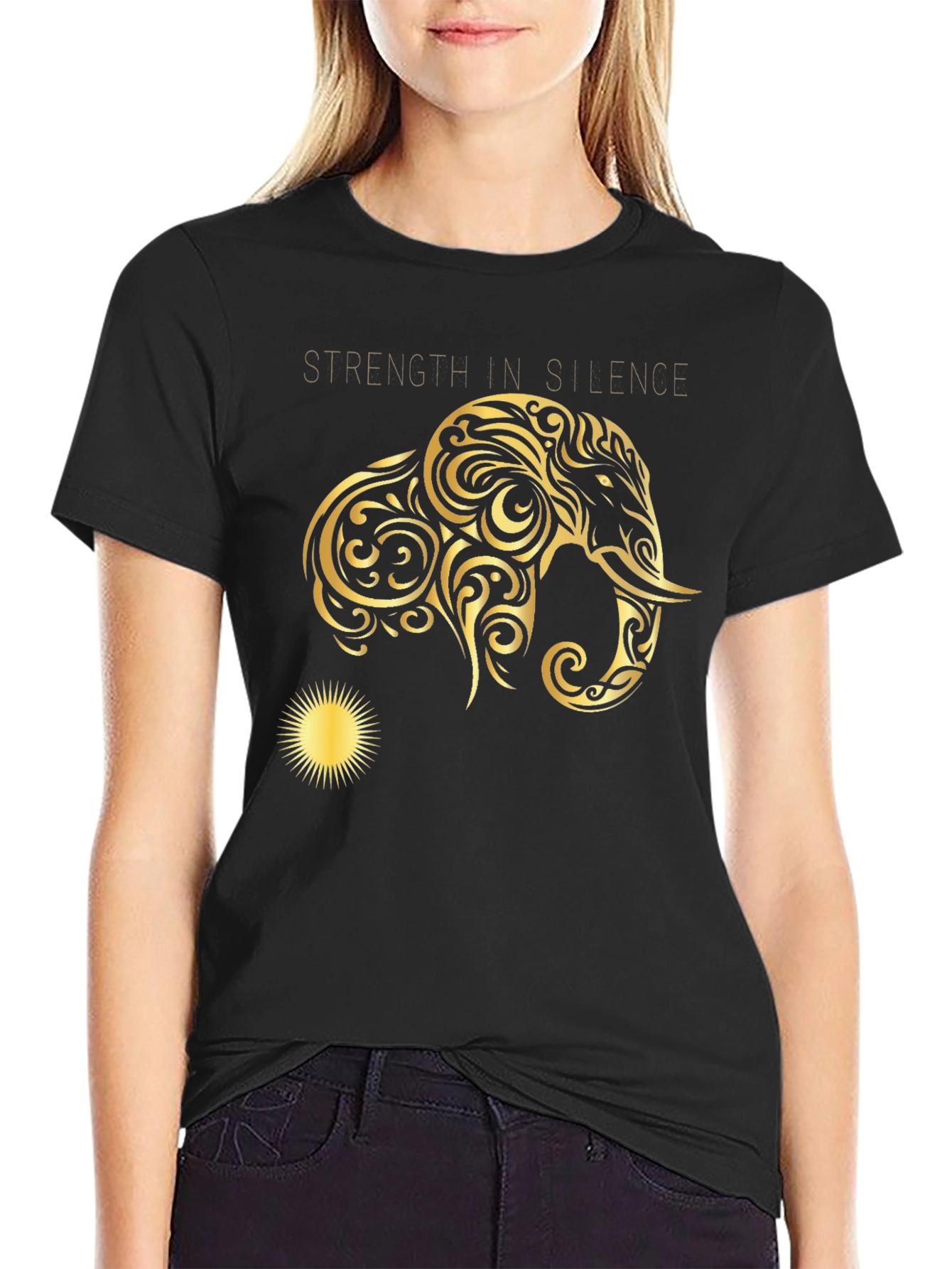 Strength in Silence Graphic Tee - Black