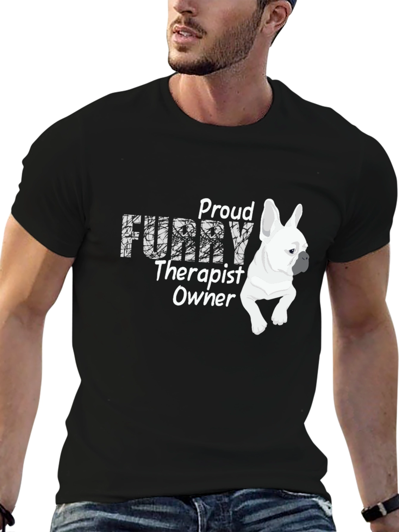 Proud Furry Therapist Owner Black T-Shirt