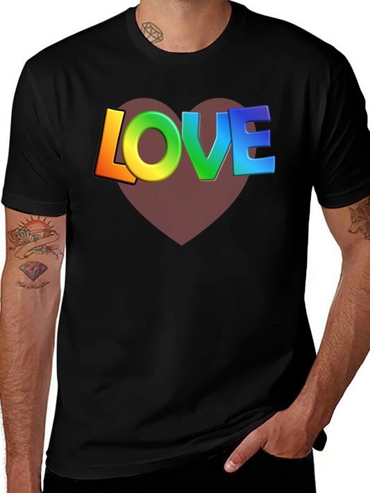 Rainbow LOVE Heart Graphic T-Shirt
