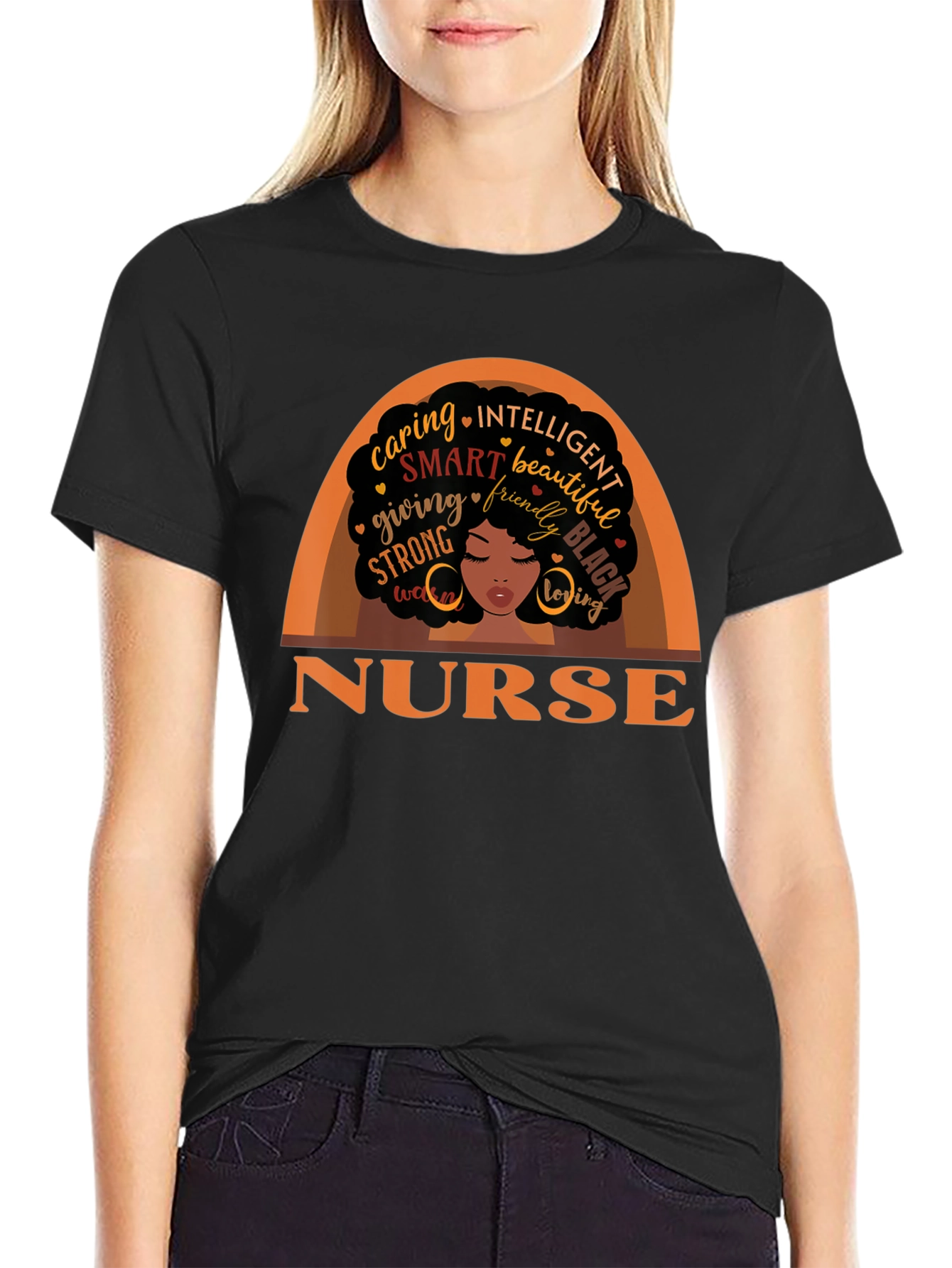 Black Nurse T-Shirt - Intelligent Caring Gift