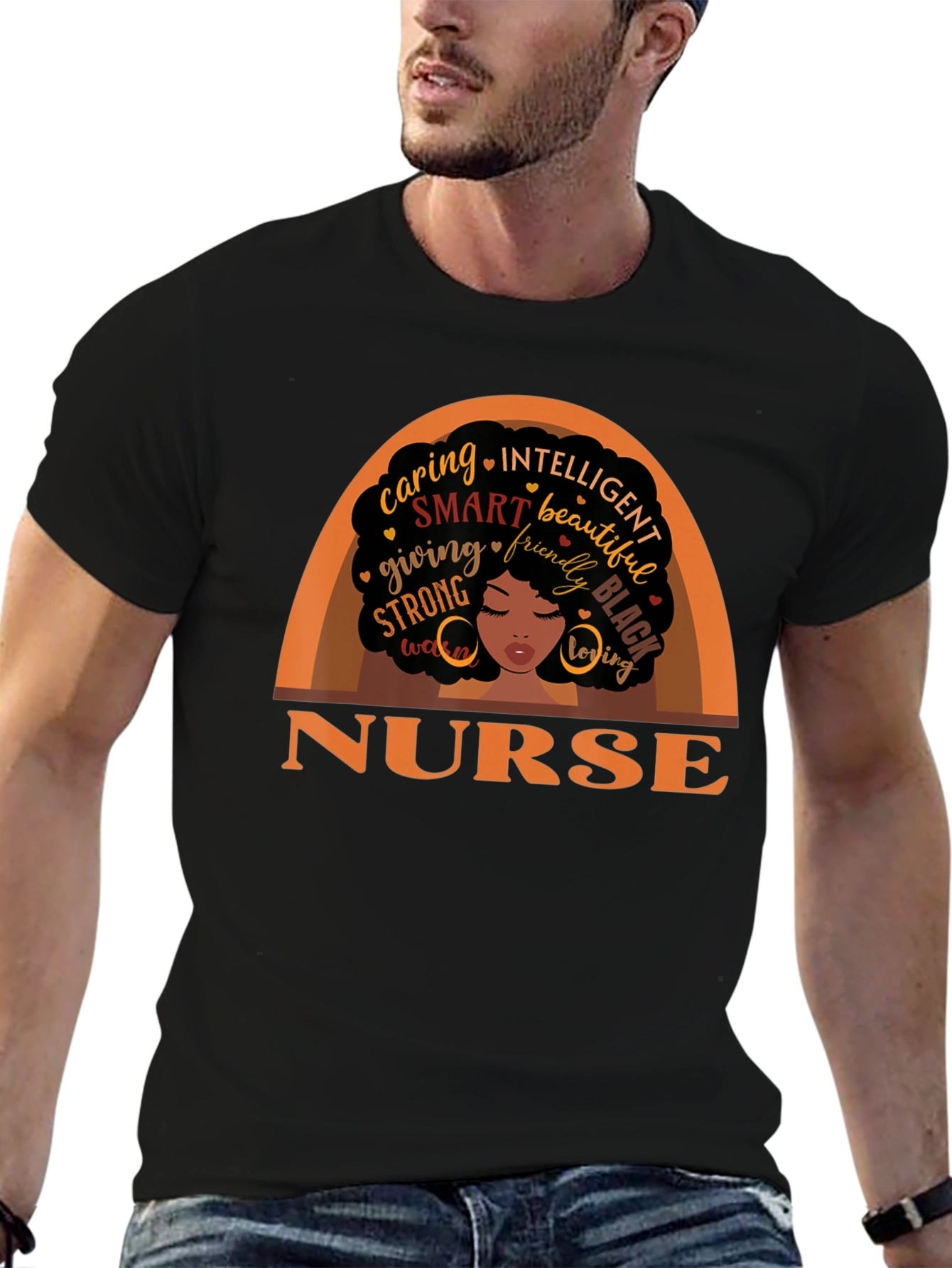 Black Nurse T-Shirt - Intelligent Caring Gift