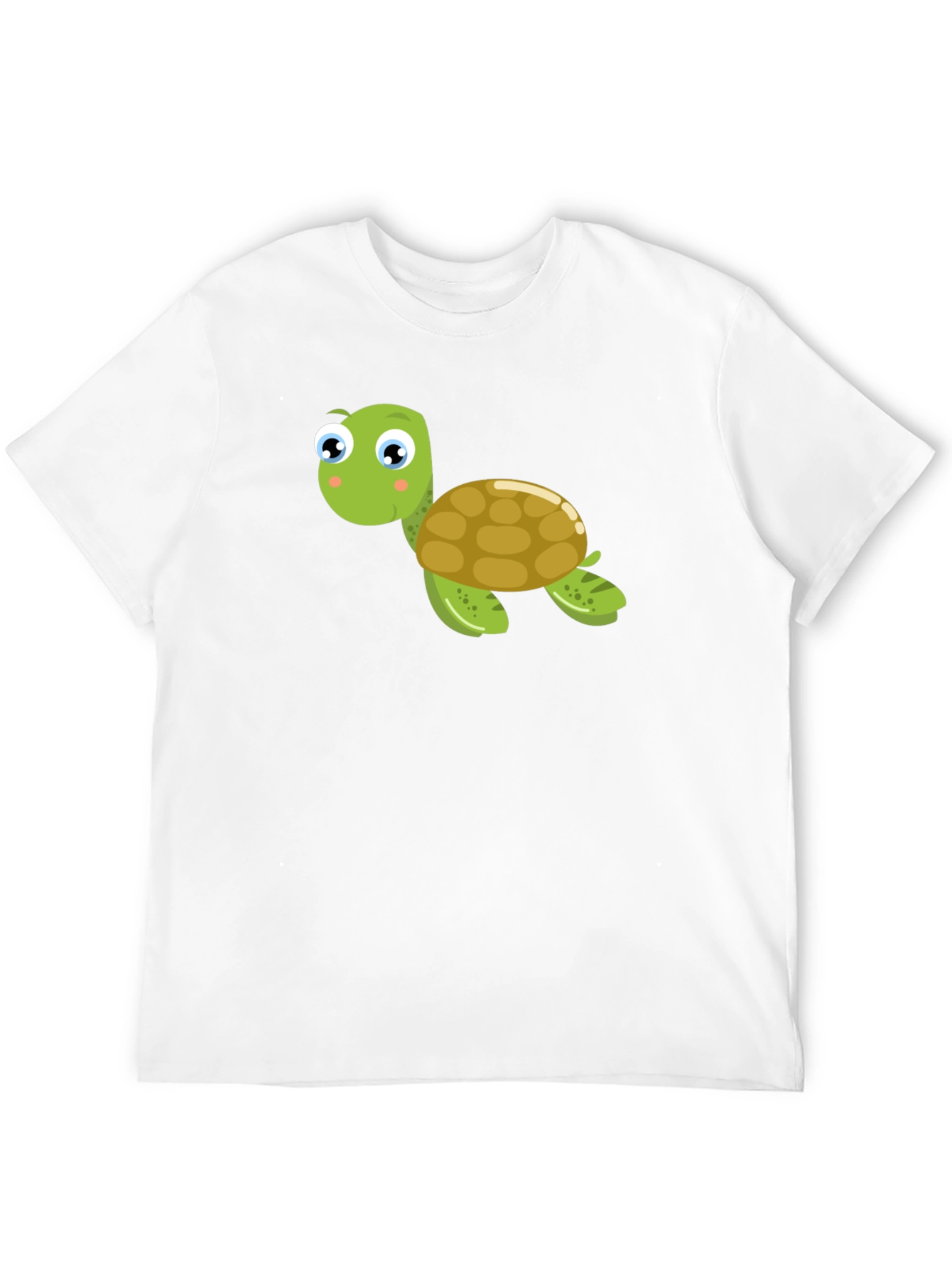 Cute Turtle Graphic Tee - Black Cotton T-Shirt