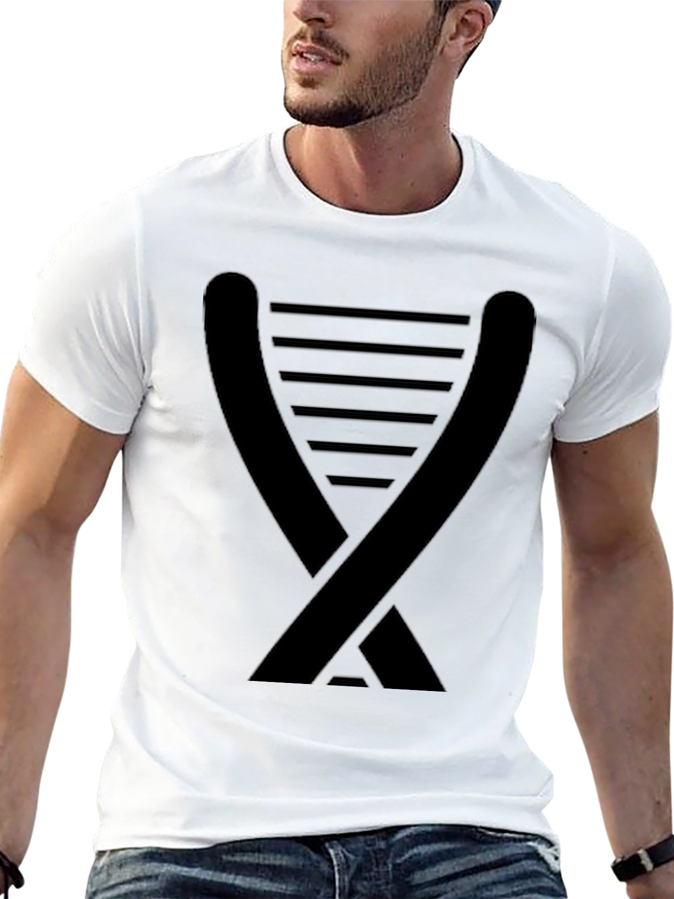 Modern Geometric Black T-Shirt