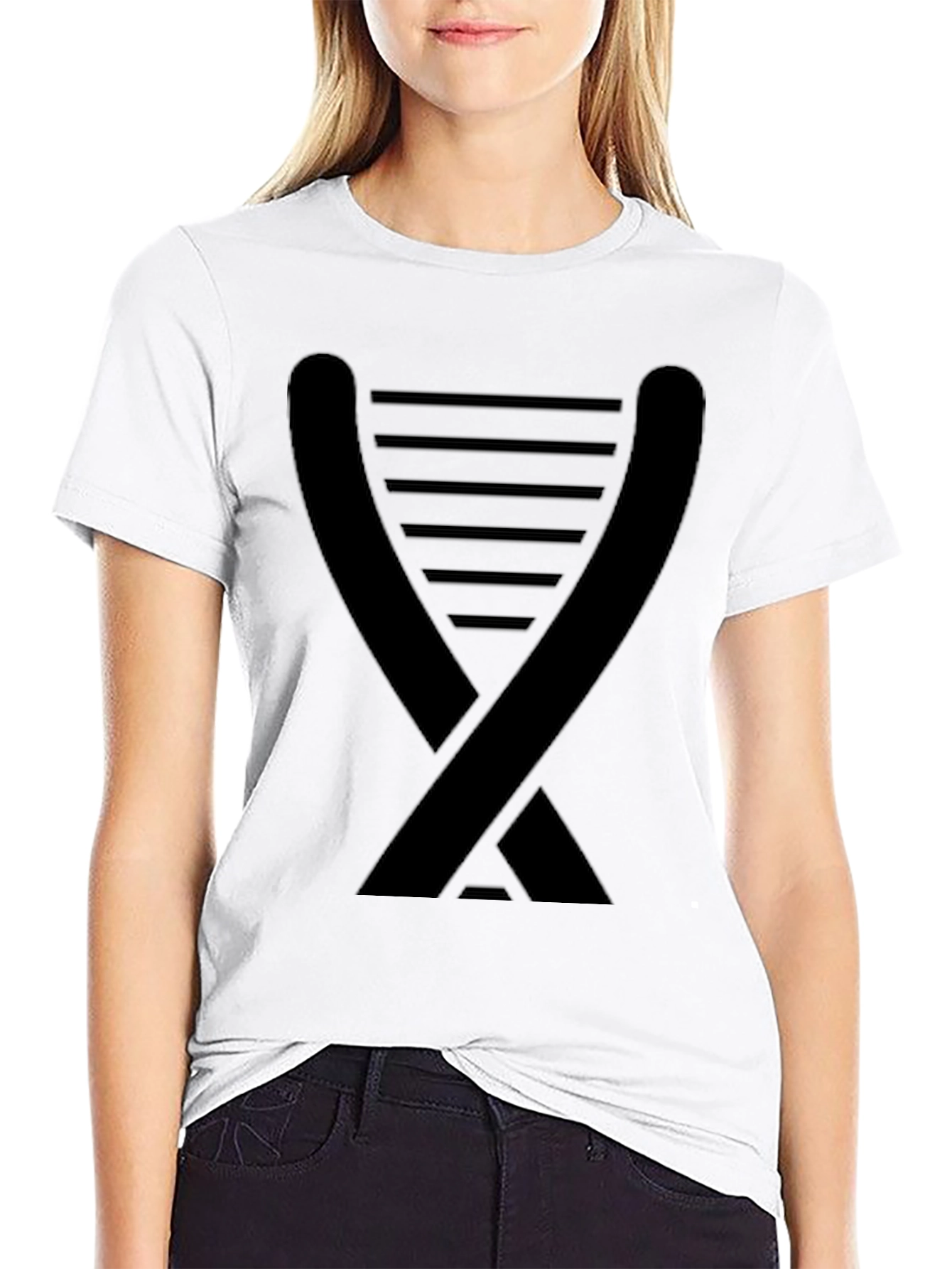 Modern Geometric Black T-Shirt