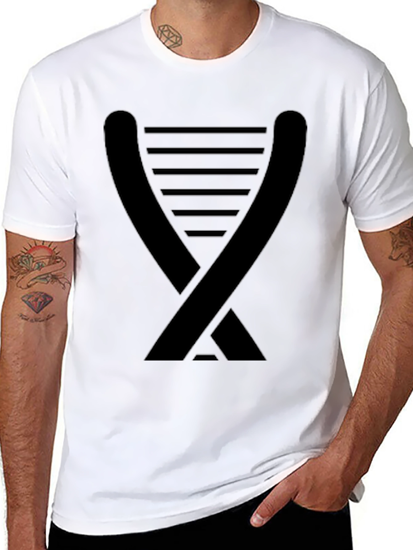 Modern Geometric Black T-Shirt