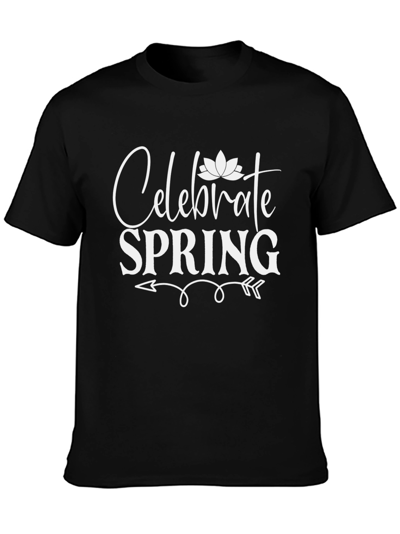 Celebrate Spring Black Graphic T-Shirt