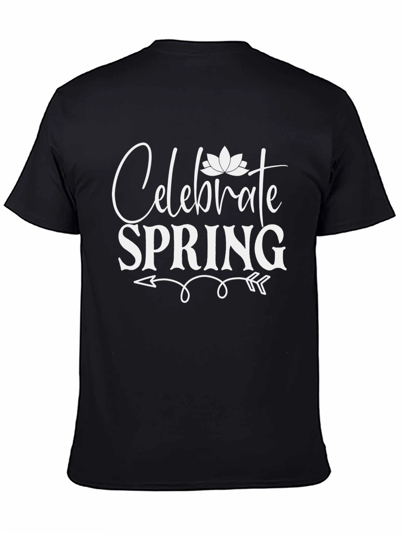 Celebrate Spring Black Graphic T-Shirt