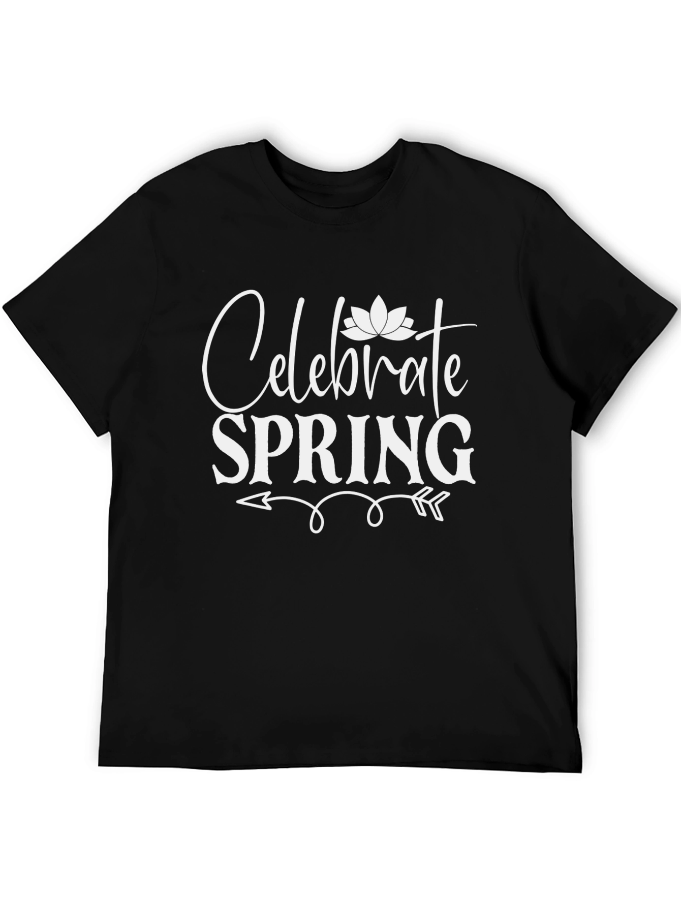 Celebrate Spring Black Graphic T-Shirt