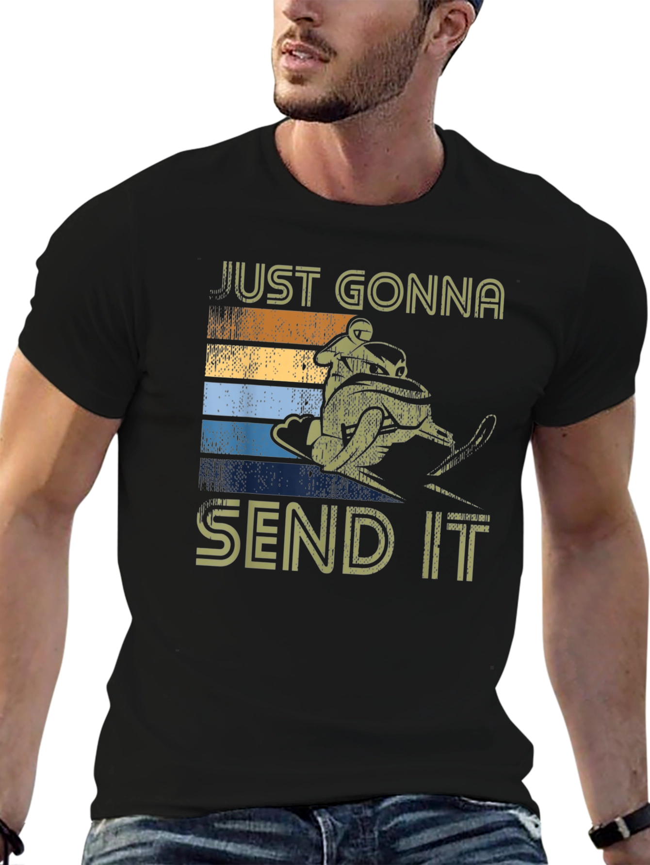 Just Gonna Send It T-Shirt - Snowmobile Retro Design