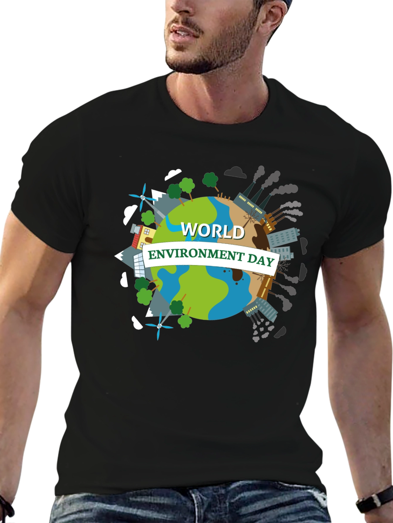 World Environment Day T-Shirt - Black Graphic Tee