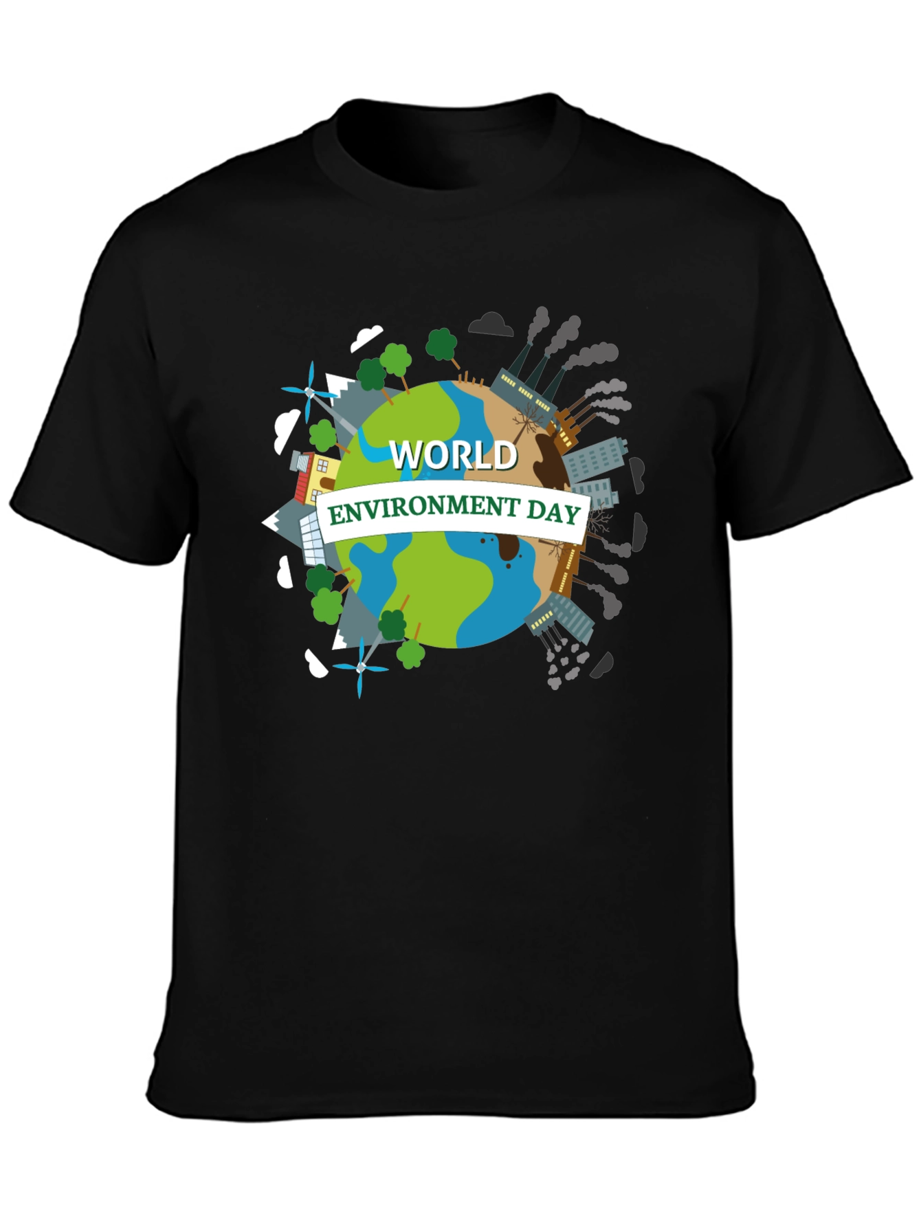 World Environment Day T-Shirt - Black Graphic Tee