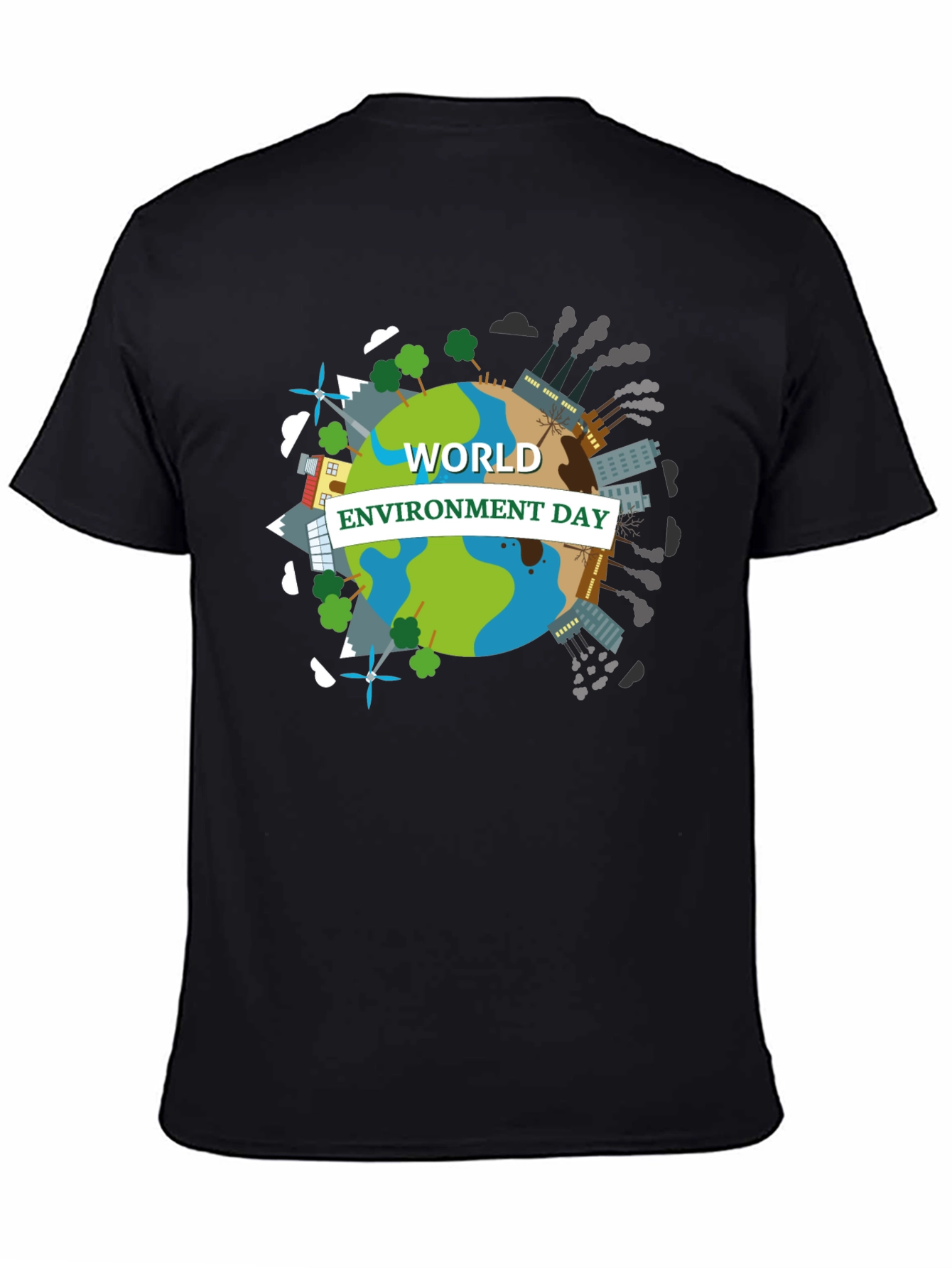 World Environment Day T-Shirt - Black Graphic Tee