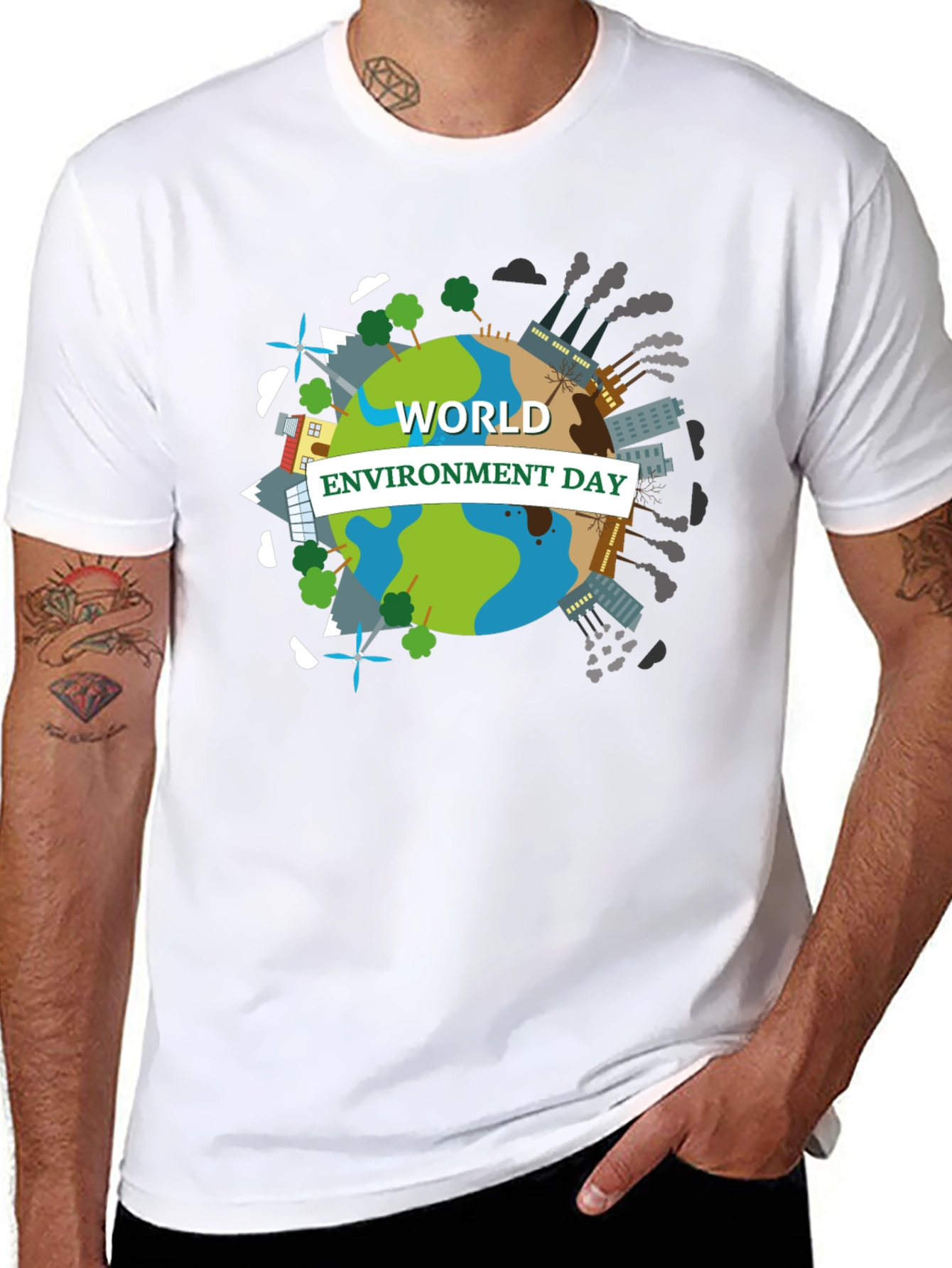 World Environment Day T-Shirt - Black Graphic Tee