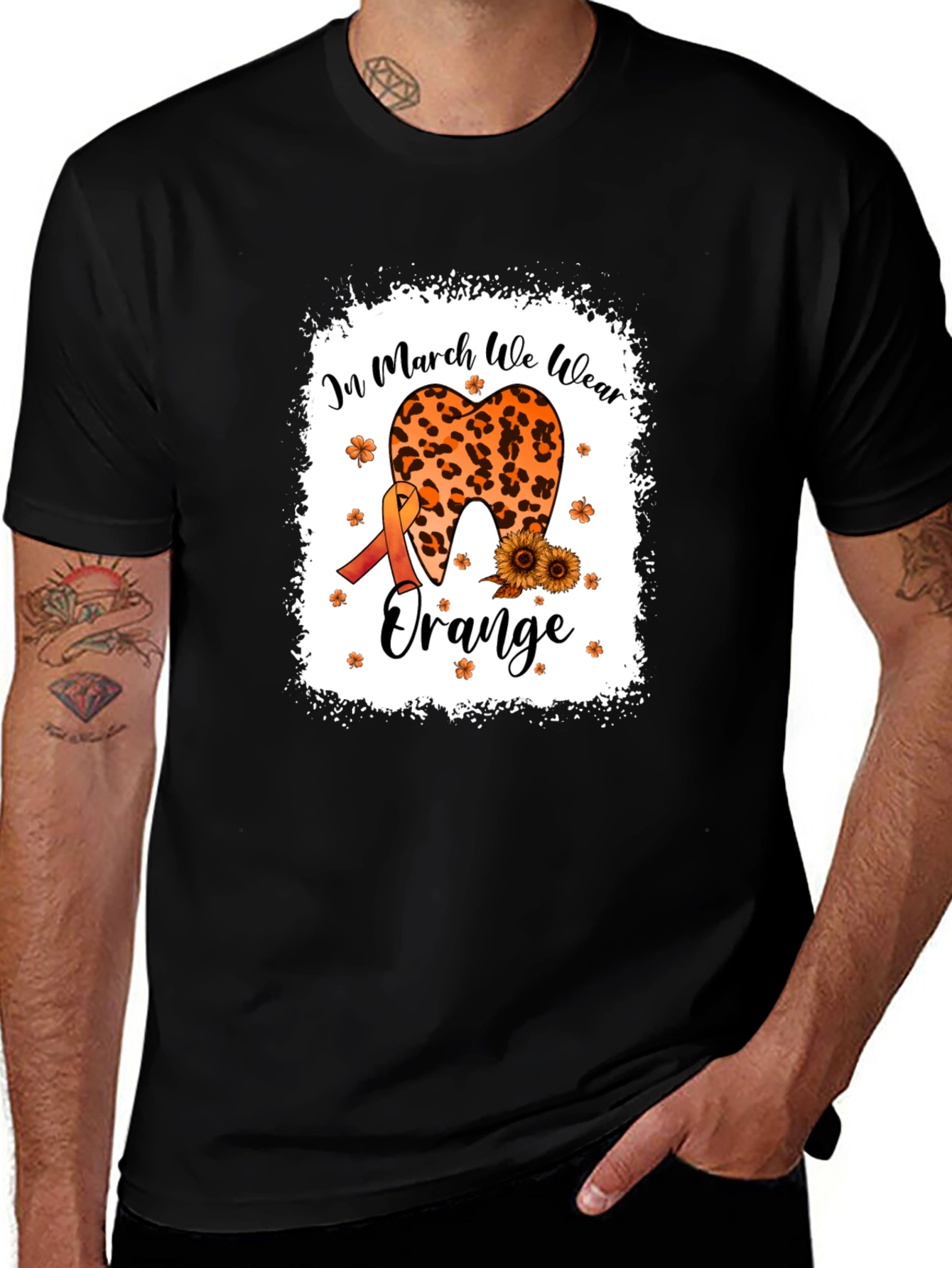 In March We Wear Orange Black T-Shirt
