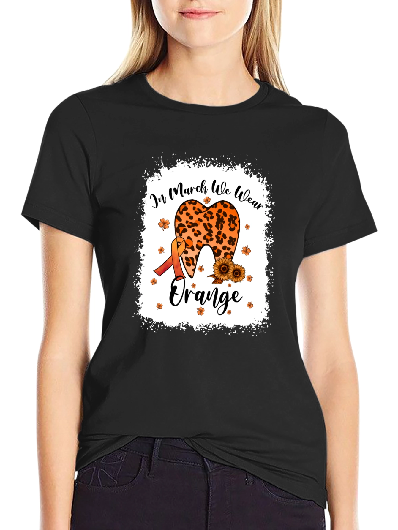 In March We Wear Orange Black T-Shirt