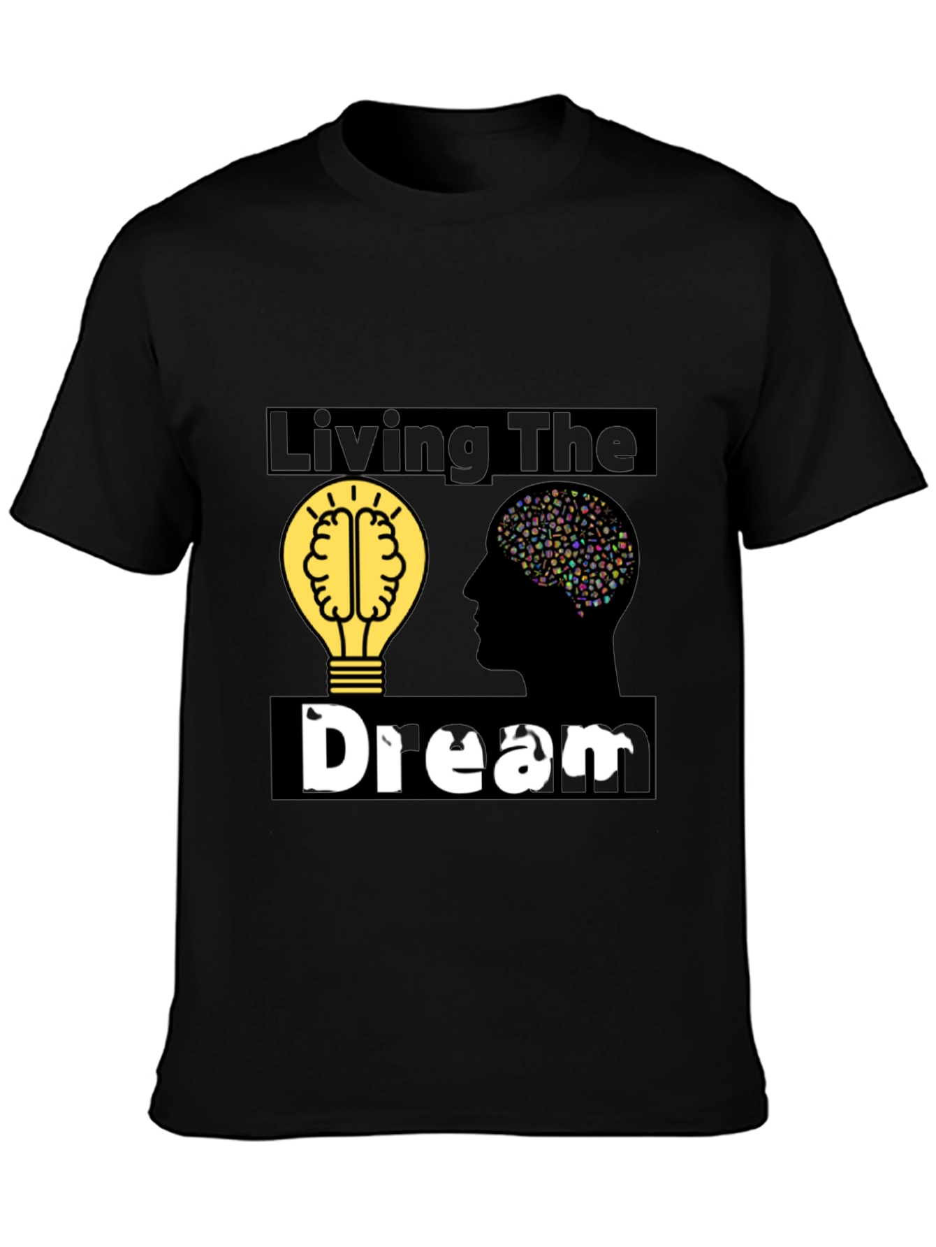 Living the Dream Graphic Tee - Brain & Bulb