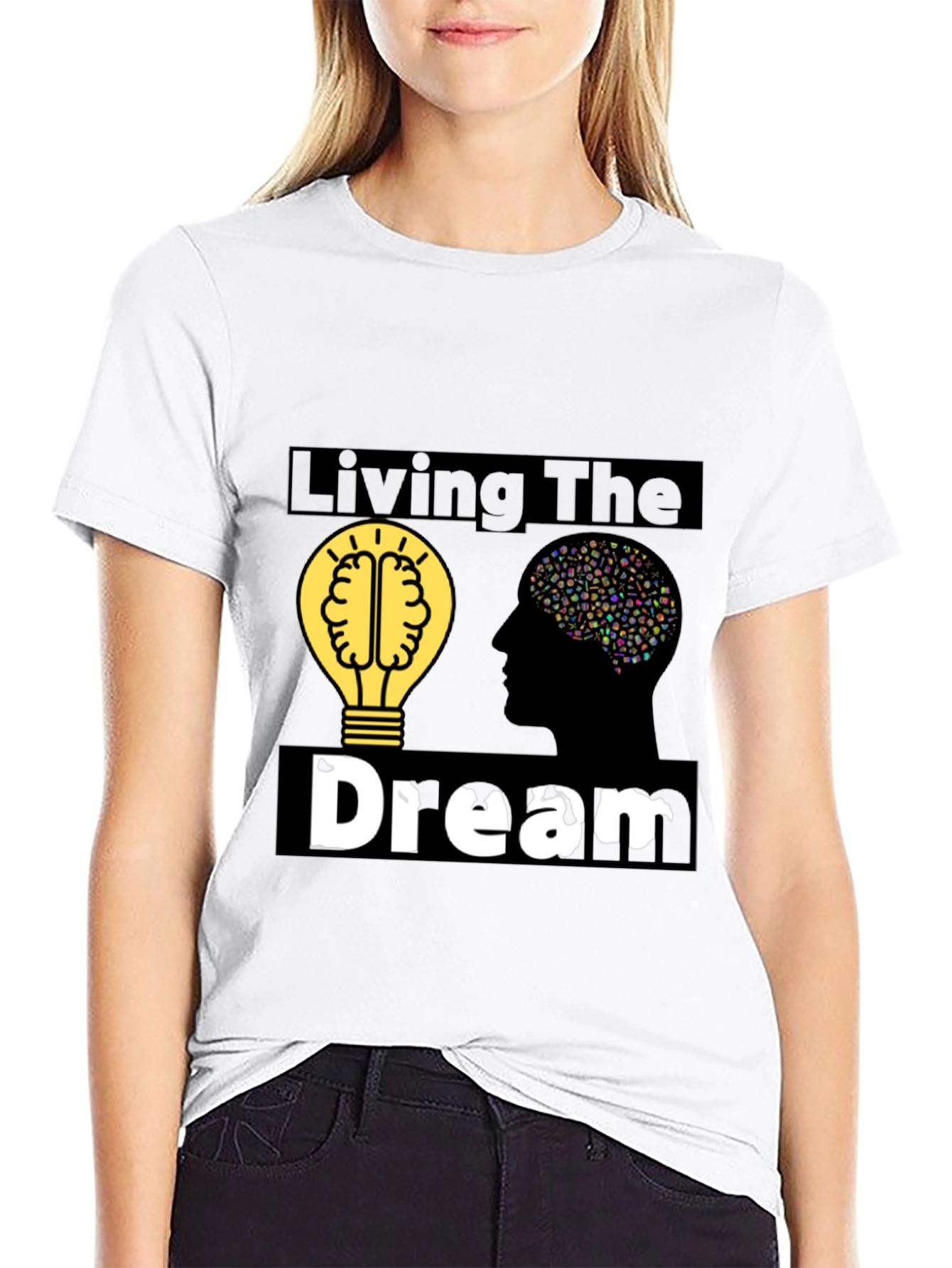 Living the Dream Graphic Tee - Brain & Bulb