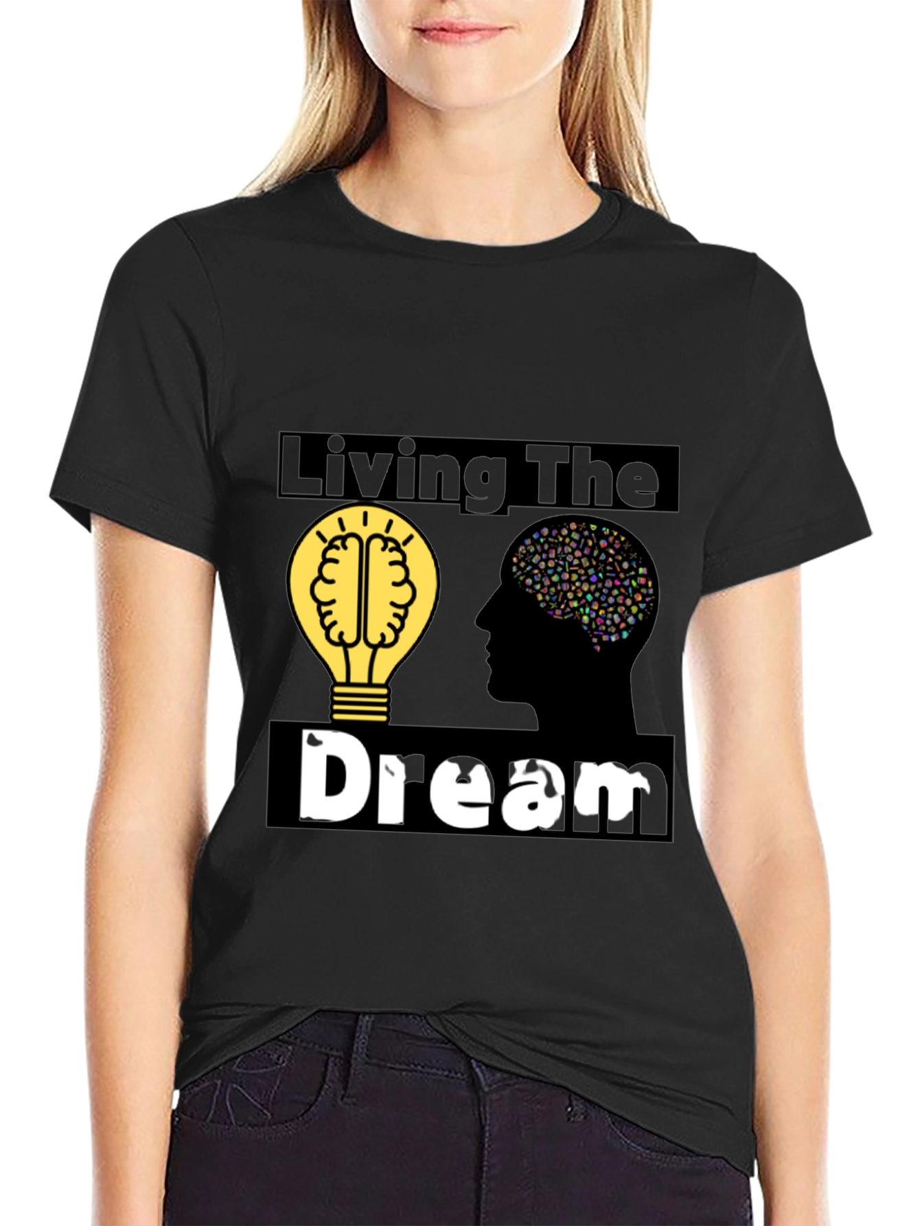 Living the Dream Graphic Tee - Brain & Bulb