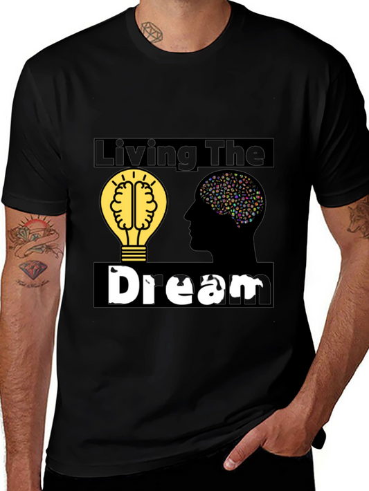 Living the Dream Graphic Tee - Brain & Bulb