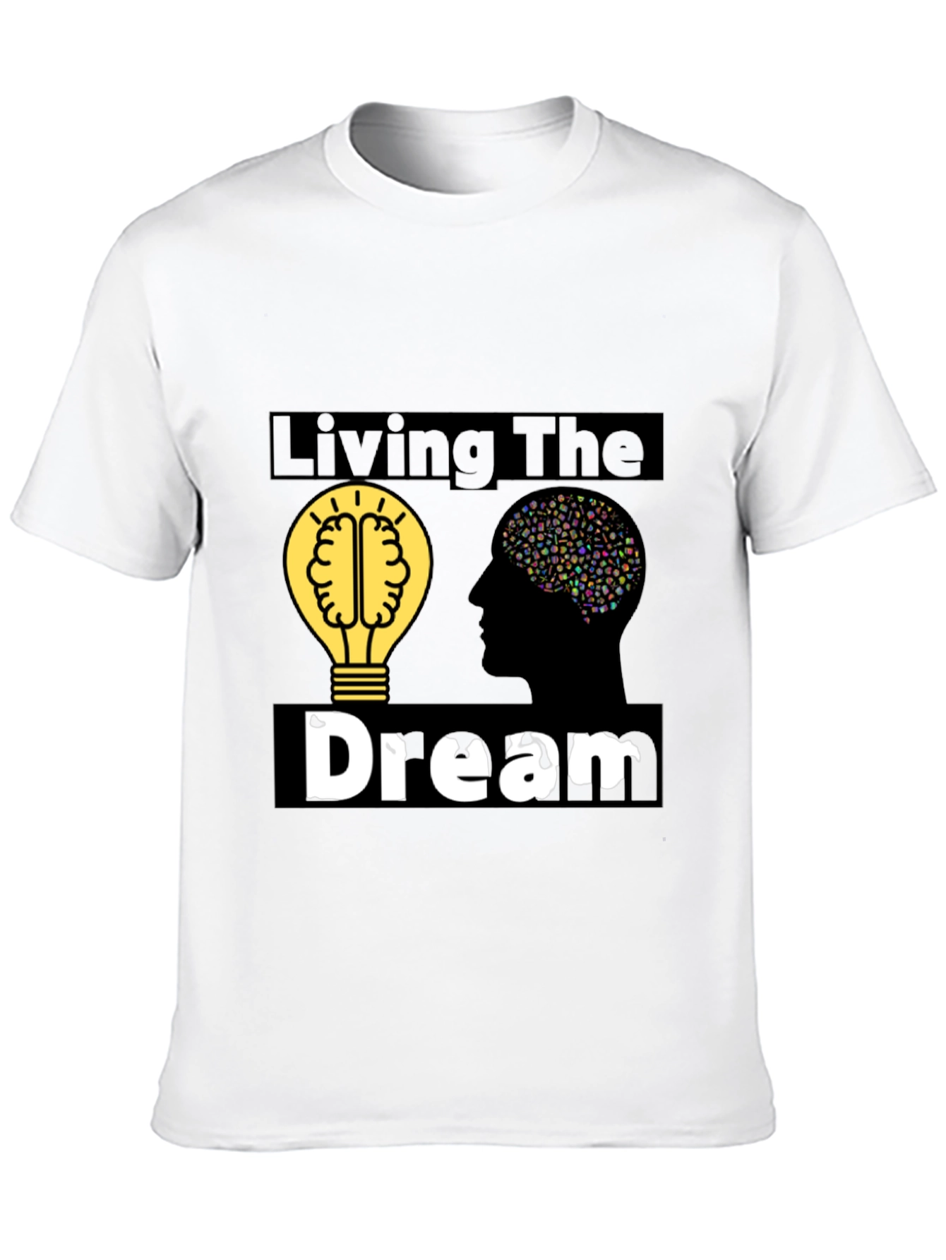 Living the Dream Graphic Tee - Brain & Bulb