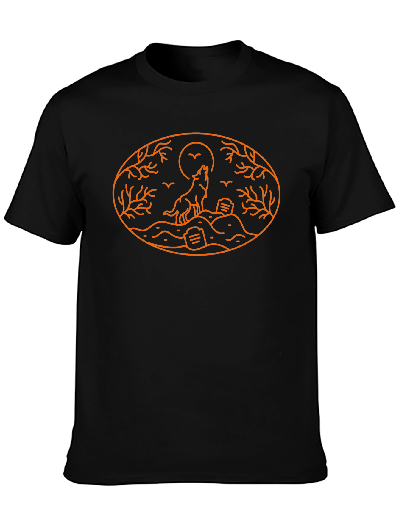 Wolf Moon Halloween Tee - Black Graphic T-Shirt