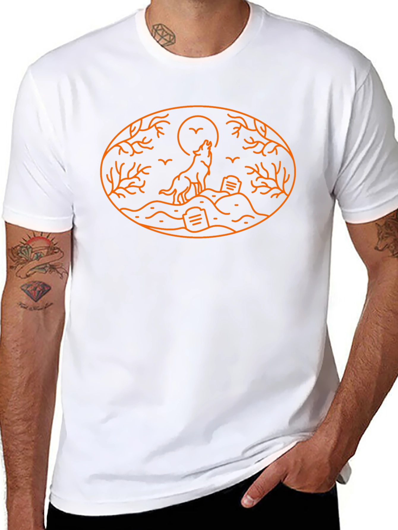 Wolf Moon Halloween Tee - Black Graphic T-Shirt