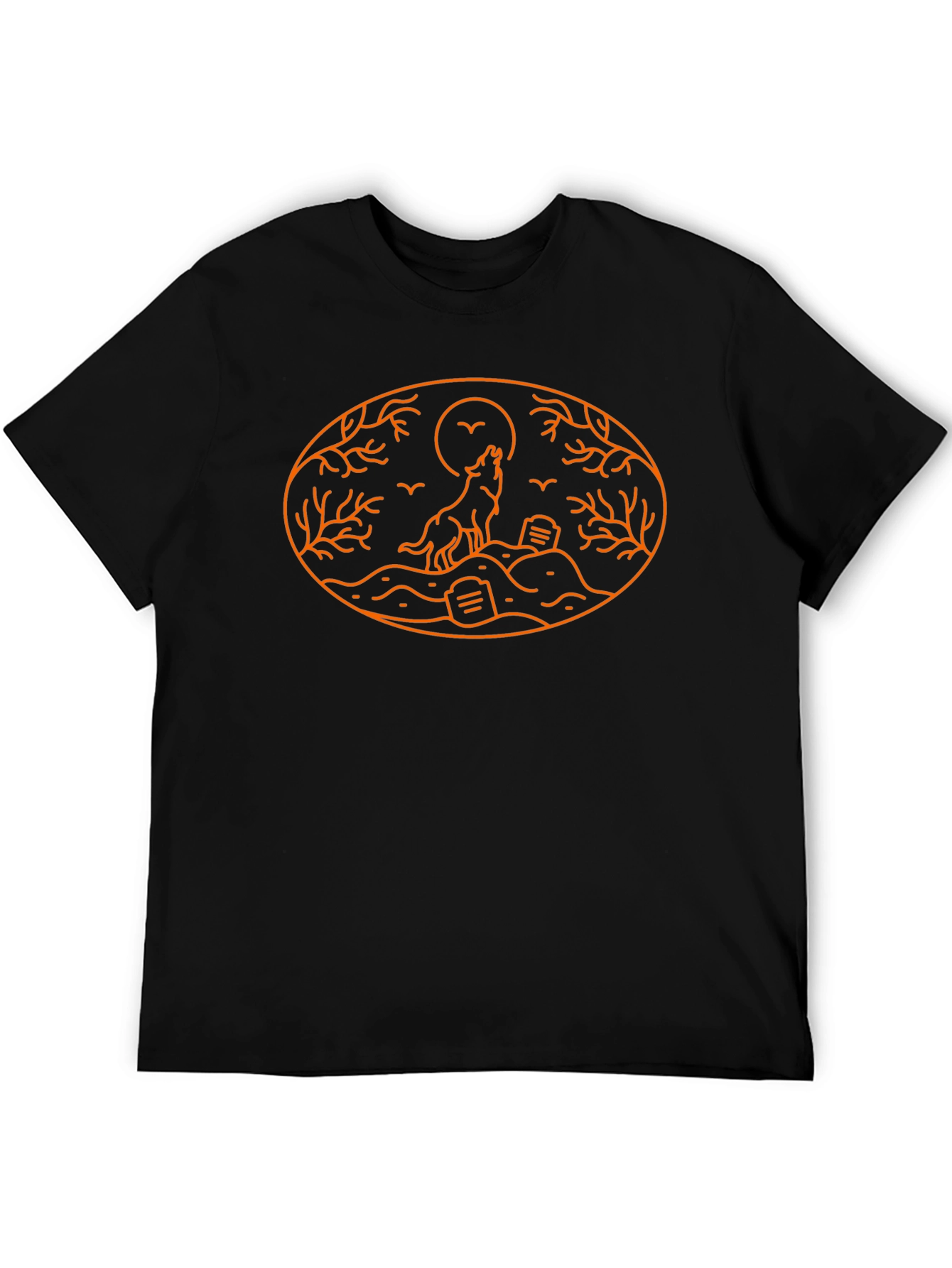 Wolf Moon Halloween Tee - Black Graphic T-Shirt