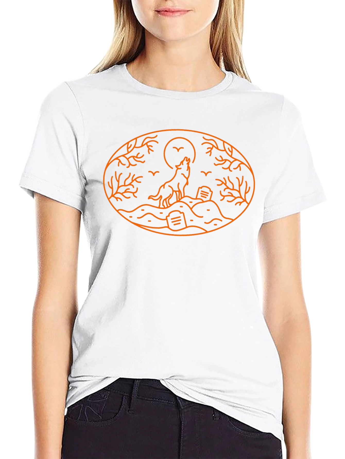 Wolf Moon Halloween Tee - Black Graphic T-Shirt