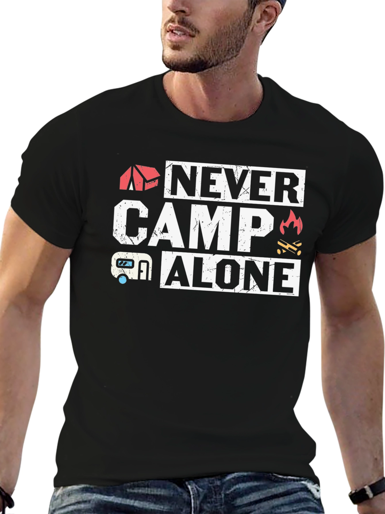 Never Camp Alone Graphic T-Shirt